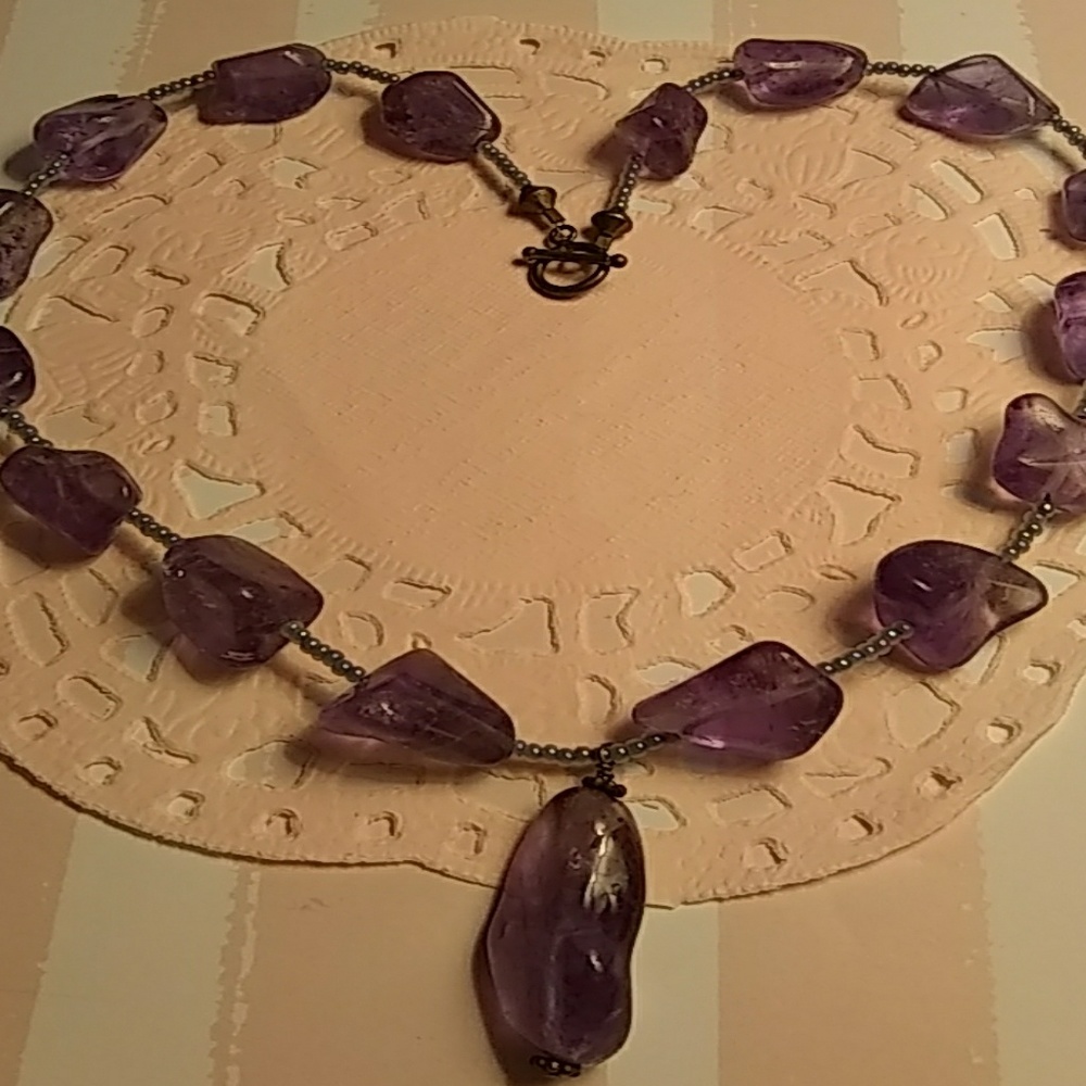 Handmade Purple Stone necklace